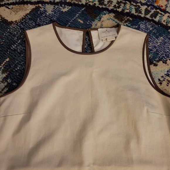 [Kate Spade] drop-waist leather trim dress 12 - Picture 6 of 13